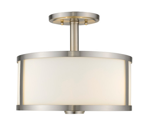 A photo of the Panderio 3-Light Nickel Semi Flush Mount By Mirage Lighting