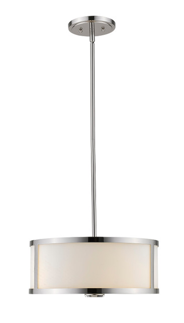 A photo of the Panderio 3-Light Polished Nickel Pendant 15" By Mirage Lighting