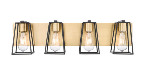 A photo of the Open 4-Light Vanity Oxidized Aged Gold & Flat Black By Mirage Lighting