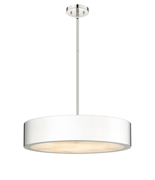 Piston 5-Light Pendant Polished Nickel Spanish Alabaster Stone Diffuser By Modition