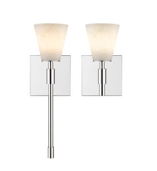 Ironstone 1 Light Polished Nickel & Carved Alabaster Stone Wall Sconce by Modition