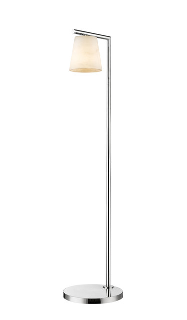 Ironstone 1-Light Alabaster Stone and  Polished Nickel Floor Lamp By Modition, J2021FL-PN