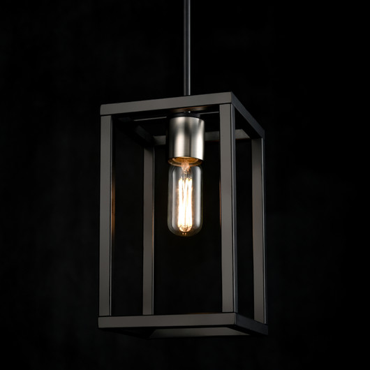 Elmore 60w. 1-Light Burnished Brass Cylinder Pendant