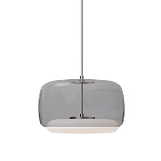 Enkel LED Pendant Squared Smoked Glass/Brushed Nickel by Kuzco 