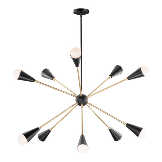 11268BKSBR, Lovell 10-Light Pendant By Maxim Lighting, Maxim Lighting, City Lightz, Modern Pendant Lighting, Modern Chandeliers, Sputnik Pendants, Mid Century Modern Lighting, Mid Century Modern Pendants, Lovell Lighting