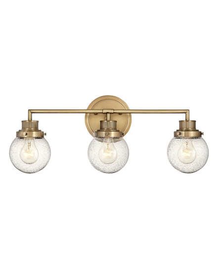 5933HB, Poppy 3-Light Heritage Brass Vanity Light By Hinkley