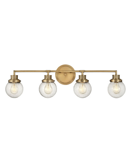 5934HB, Poppy 4-Light Heritage Brass Vanity Light By Hinkley