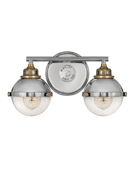 5172PN, Fletcher 2-Light Polished Nickel & Heritage Brass Vanity Light By Hinkley