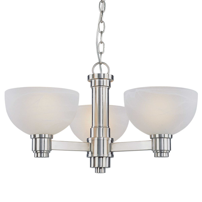 Three Light LED Chandelier Brushed Nickel by Mirage Lighting Lighting