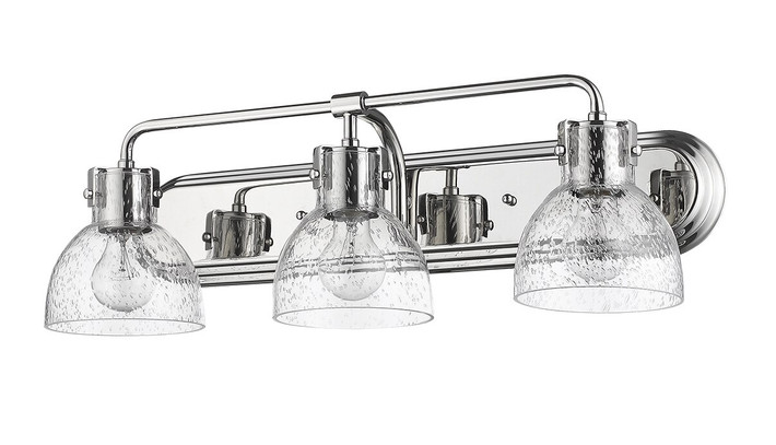 Industrial Vanity Light By Mirage Lighting A4365-3 Polished Nickel