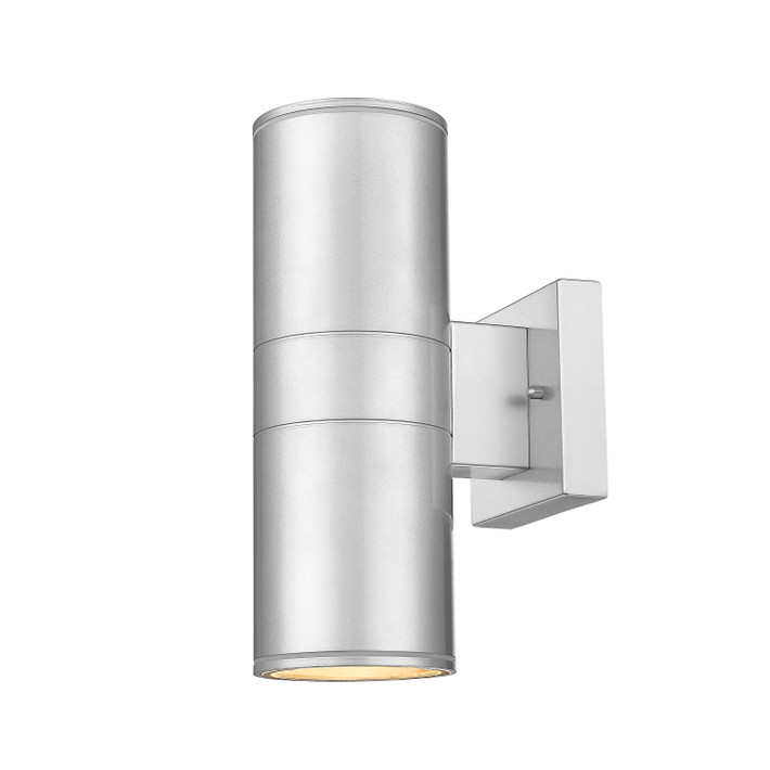 Society 2-Light 12" Up Down Outdoor Wall Mount By Mirage In Satin Silver