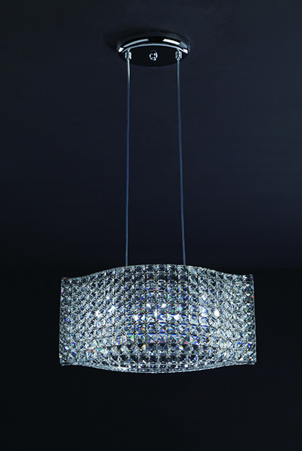 A photo of the Louise 3-Light Crystal Pendant By Mirage Lighting