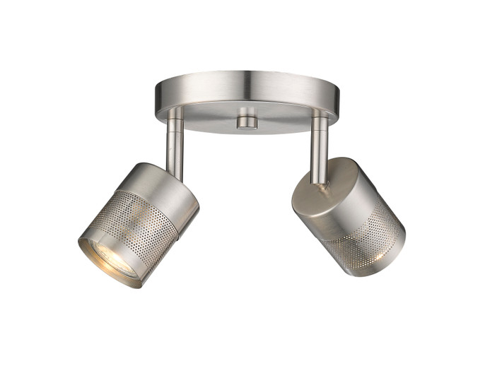 Peek Two Light Flush-Mount Track in Brushed Nickel by Mirage Lighting