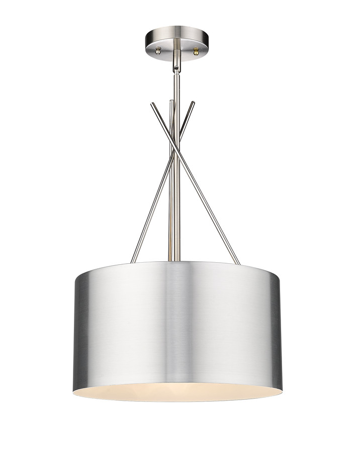 Twizzle Three Light Pendant in Polished & Brushed Nickel by Mirage Lighting