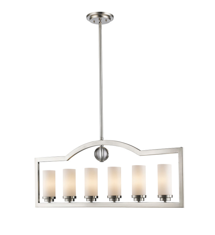 A photo of the Bella 6-Light Lenear Pendant By Mirage Lighting