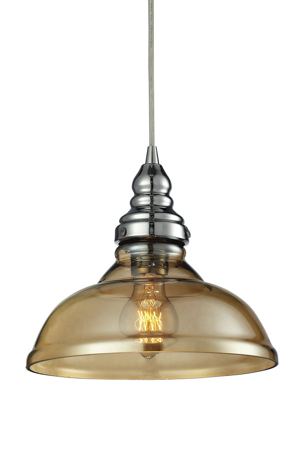 A photo of the Newd Amber Glass Pendant By Mirage Lighting