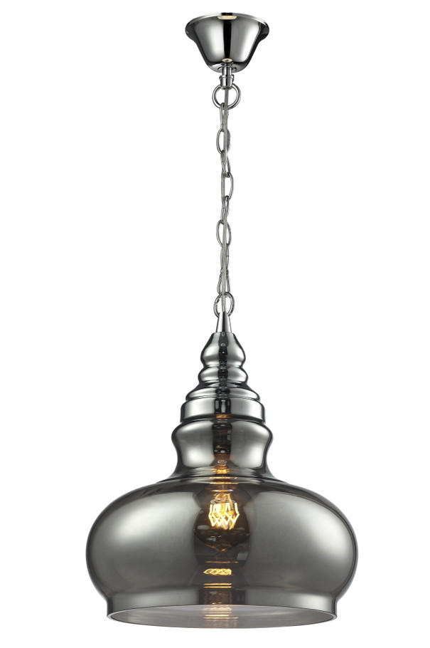 A photo of the Venturo Smoked Glass Pendant By Mirage Lighting