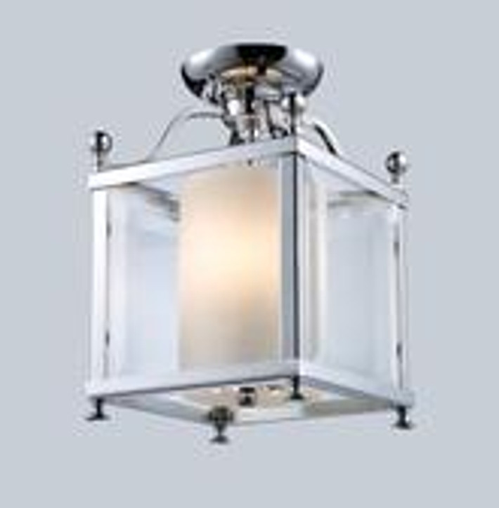 A photo of the Lauren 3-Light Chrome Semi Flush Mount By Mirage Lighting