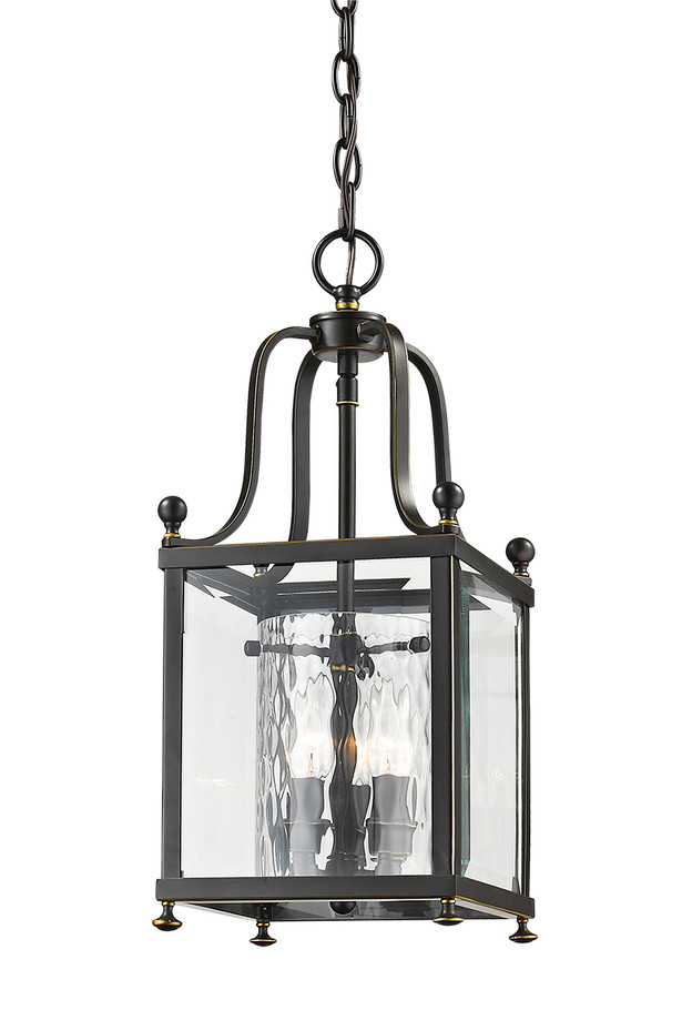 A photo of the Lauren 3-Light Bronze Small Pendant By Mirage Lighting
