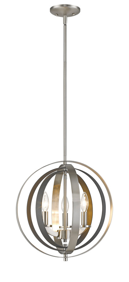 A photo of the Pellet 3-Light Globe Chandelier By Mirage Lighting