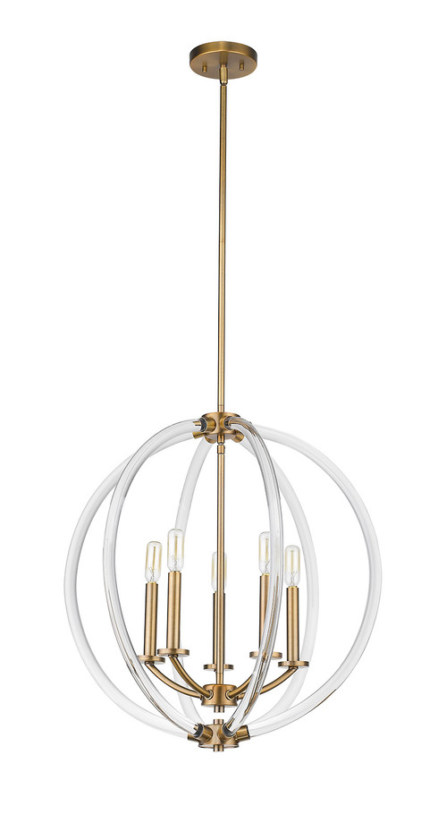 Modern crystal and antique gold chandelier by Mirage Lighting