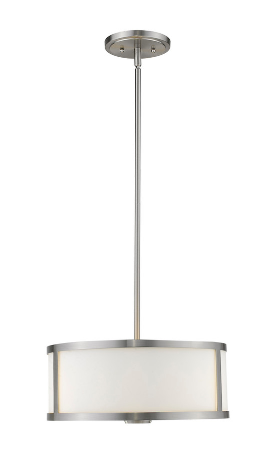 A photo of the Panderio 3-Light Nickel Pendant 15" By Mirage Lighting