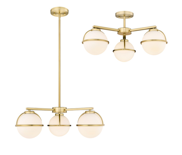 A photo of the Orbit 3-Light Pendant Oxidized Gold By Mirage Lighting