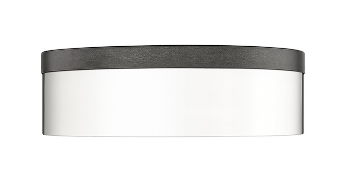 Modern Polished Nickel and Black Flush Mount Piston Light By Modition