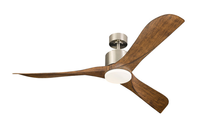 DC Motor Gemini 56" 3-Blade Ceiling Fan Brushed Nickel By Mirage Lighting, Modern Ceiling Fan, Ceiling Fan, Kichler Fan,  Fan Sale, Monte Carlo Fan, Indoor Ceiling Fan, Reversible 5 Speed Fan, Fan With Remote, Ceiling Fan With Timer, Quiet Ceiling Fan,