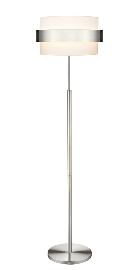 Duet 2-Light  White and Brushed Nickel Floor Lamp By Mirage Lighting