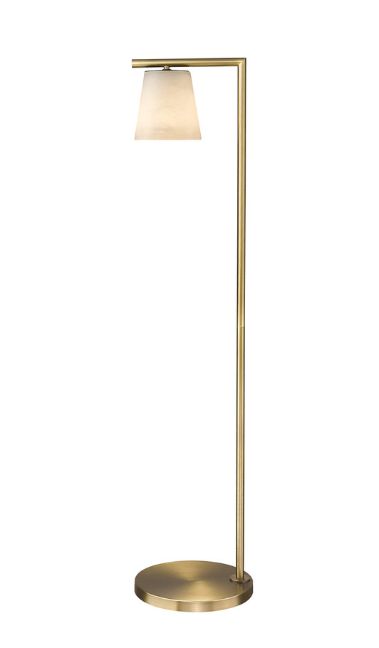 A photo of the Ironstone 1-Light Alabaster and Oxidized Gold Floor Lamp By Modition