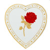 1 lb Valentine's Day White  Heart Gift Box with Embossed Rose