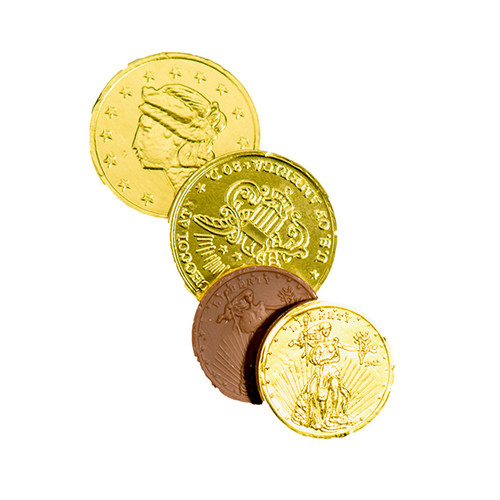 Solid Milk Chocolate Foil Wrapped Gold Coins