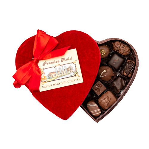 7 Ounce Valentine's Day Red Velvet Heart  Shaped Gift Box