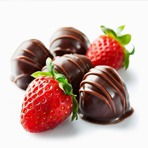 Premise Maid's Strawberries Drenched In Milk Chocolate and Drizzled With Milk Chocolate