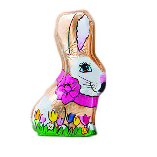 2 oz Semi Solid Milk Chocolate Foil Siting Bunny