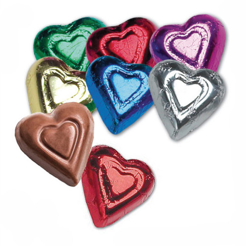 Milk Chocolate Assorted Foil Wrapped Hearts Milk Chocolate Assorted Foil Wrapped Hearts