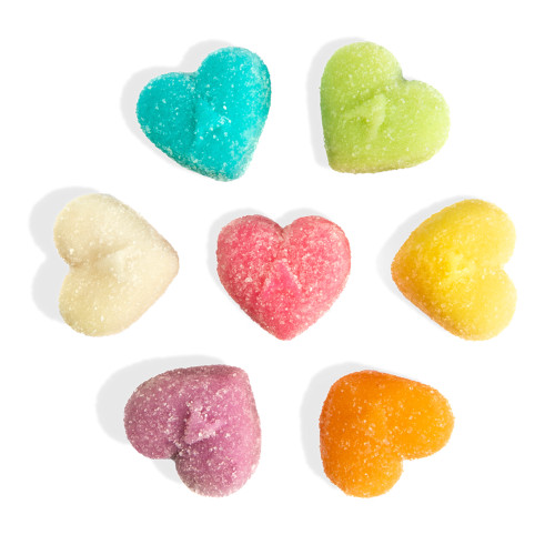 Fruit Flavored Rainbow Gummy Hearts