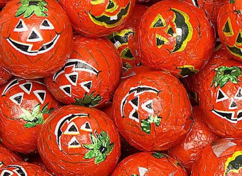 Foil Wrapped Solid Milk Chocolate Rice Crispy Pumpkins