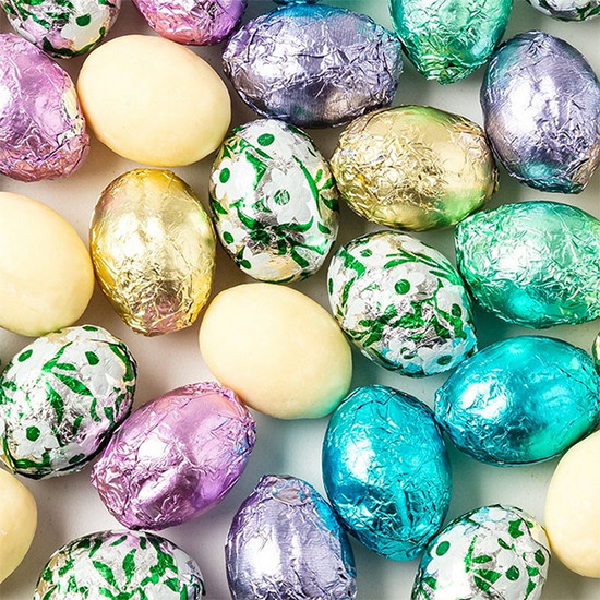 White Chocolate foil wrapped eggs