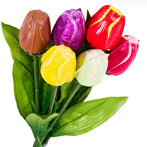 Milk Chocolate foil Wrapped 6 oiece bouquet