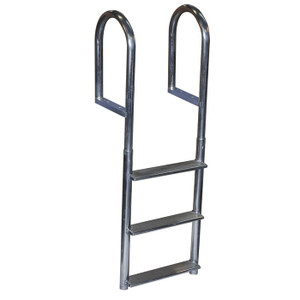 Dock Edge Dock Ladder, 3 Step, Fixed, WIDE Step Welded, Aluminum (DE2043F)