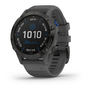 Garmin Fenix 6 GPS Smartwatch Pro Solar Edition - Black with slate grey band