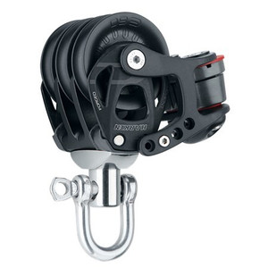 Harken 60mm Aluminum Element Triple Block - Swivel, Cam Cleat (6274)