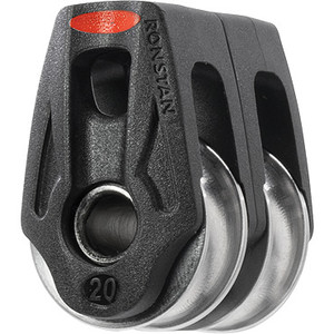 Ronstan Series 20 Ball Bearing Orbit Block, Double Lashing, HHL Sheave (RF25209HL)