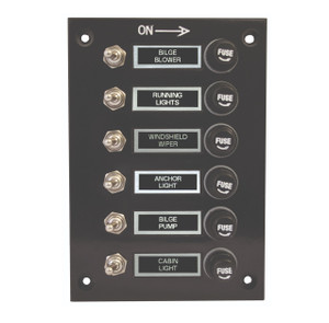 RWB Switch Panel - Standard 6 Switch, Black (RWB193)