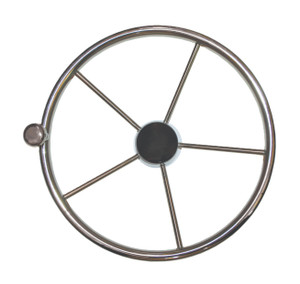 RWB Steering Wheel - Stainless Steel, 388mm, with Knob (RWB668)