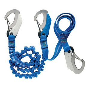 Wichard Elastic Tether - 2M + 1M Fixed Line, 3 Double Action Safety Hooks (7006)