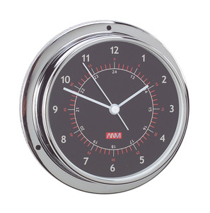 RWB Clock Chrome-Plated Brass - Black 95mm (RWB4568)