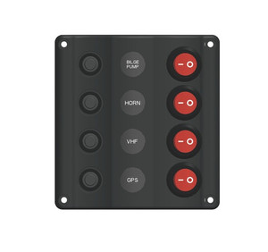RWB Switch Panel & Circuit Breaker - 4 Switches